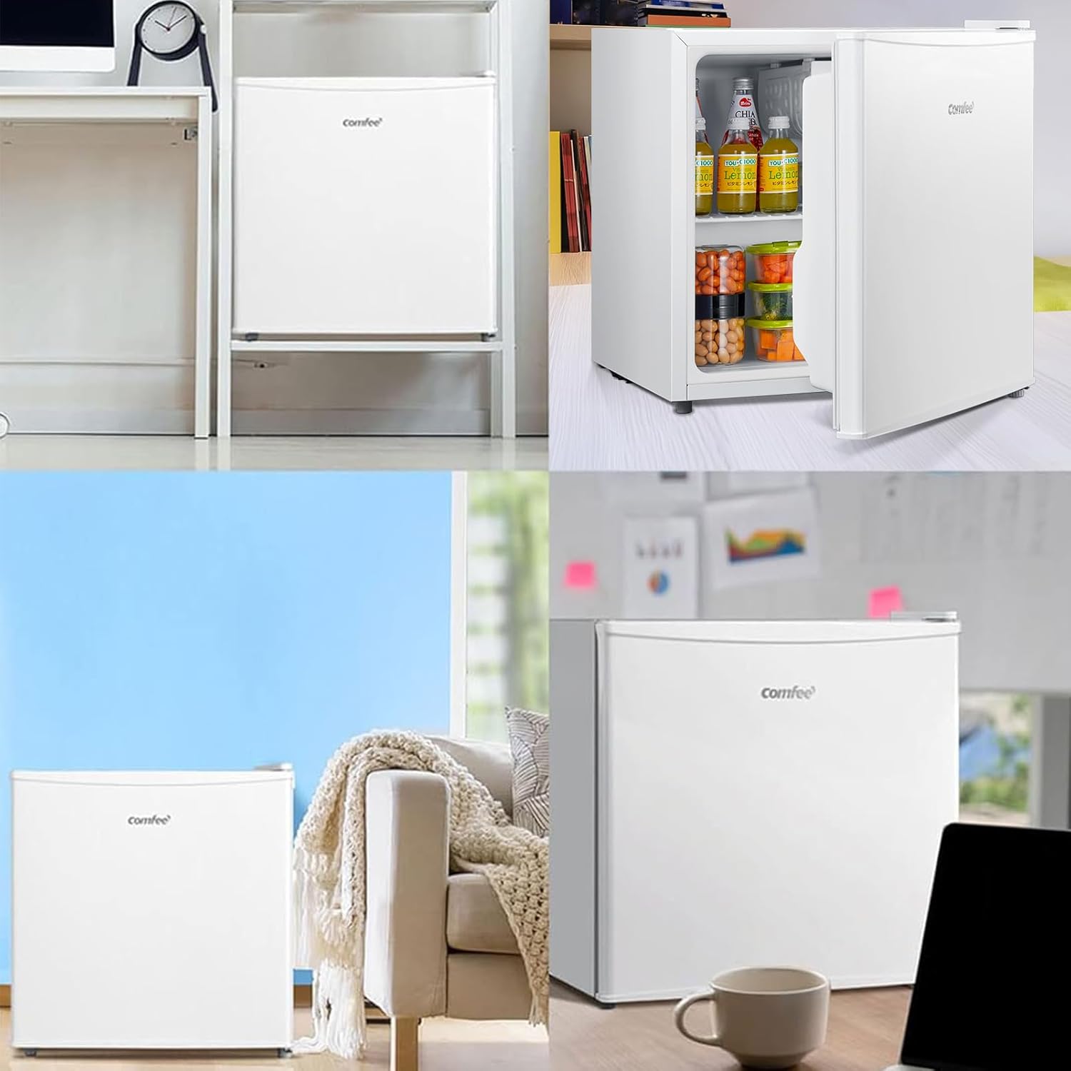 Comfee - mini réfrigérateur 43L - freezer, chambre/bureau, blanc - RCD50WH2(E)