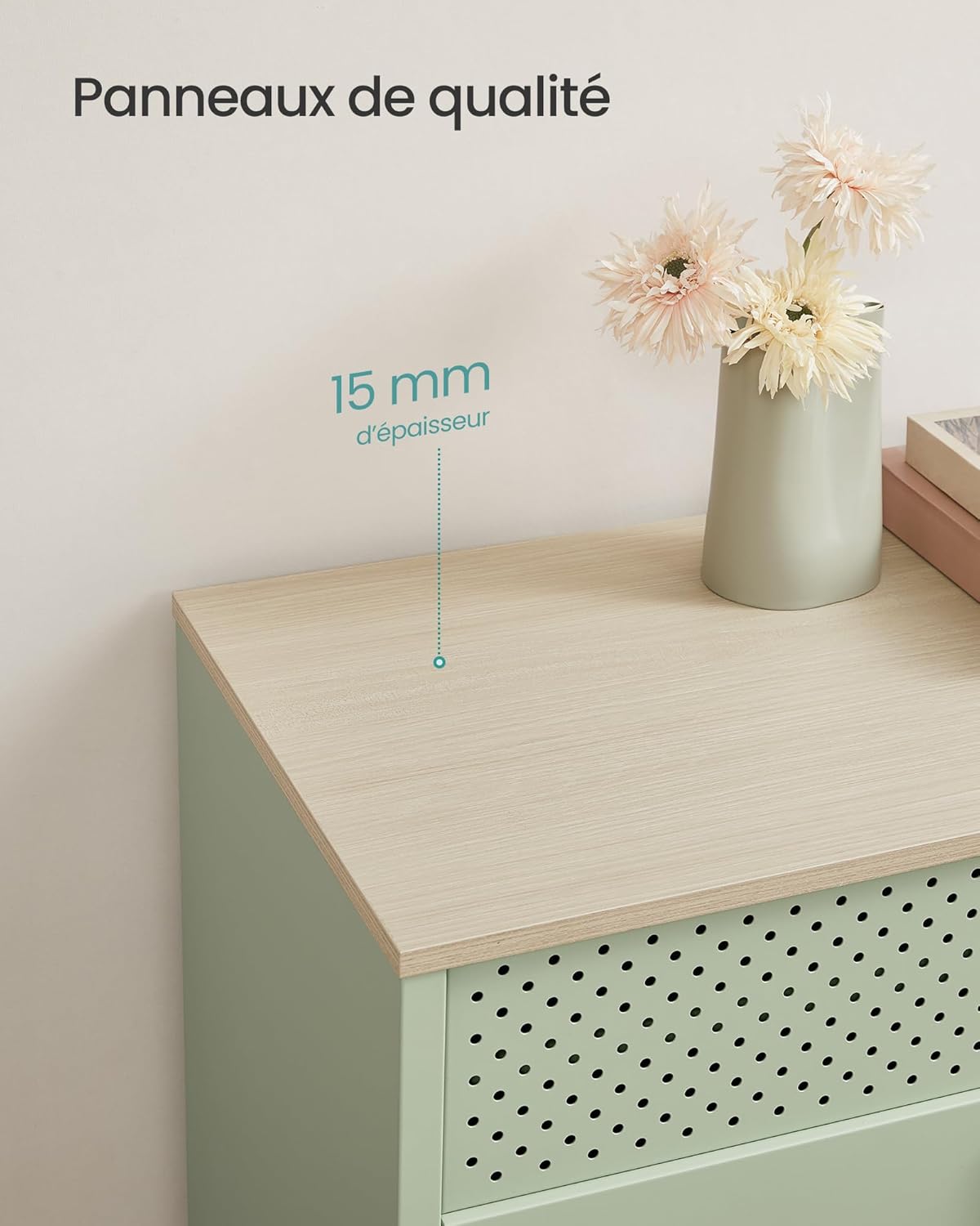 SONGMICS - meuble buffet métal, 40x80x76cm, double porte, LSC102C01