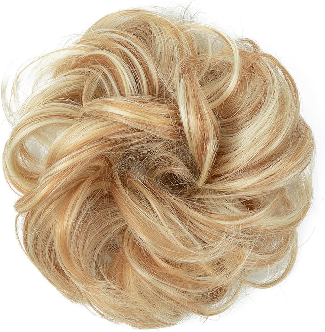 JJstar - Chignon postiche bouclé, élastique, blond doré, naturel, plage