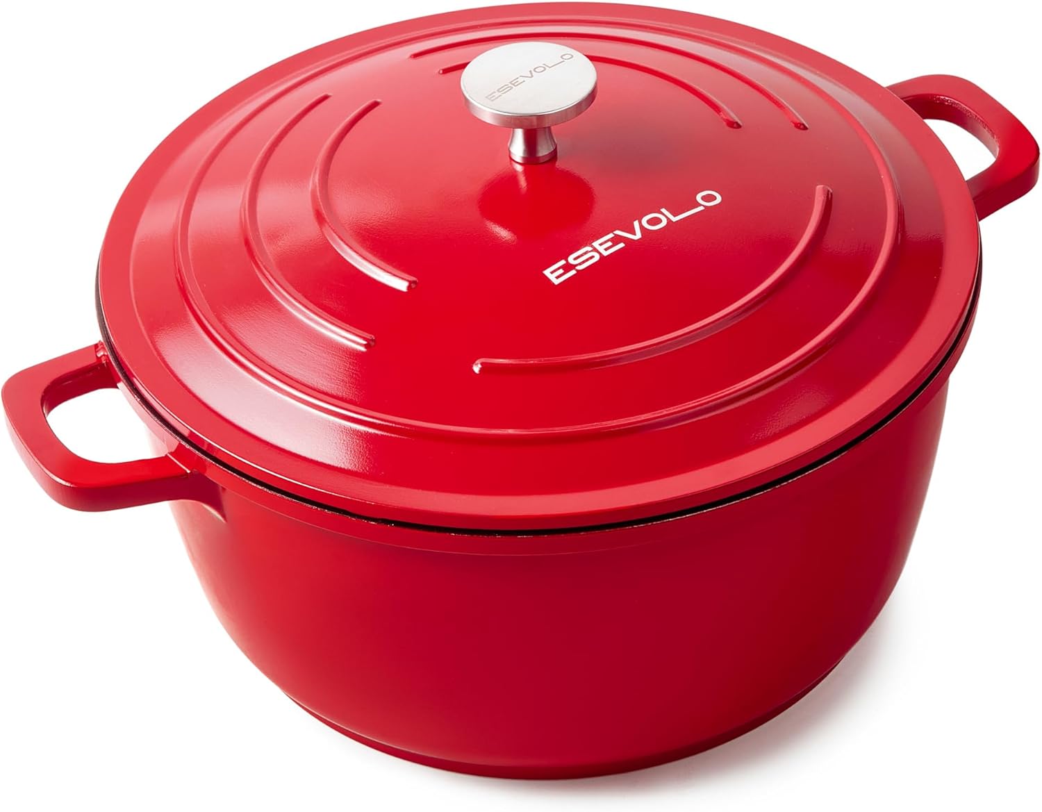 Cocotte fonte induction 28cm, 6,3L, aluminium, céramique, rouge