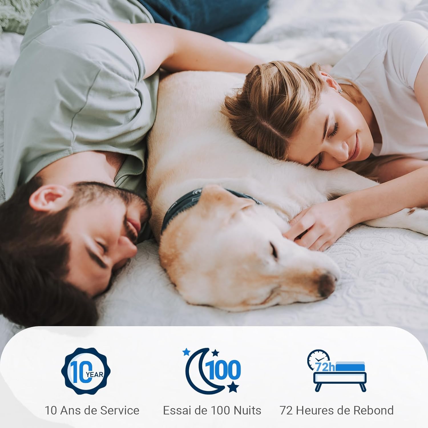 Avenco - Bamboo série - 160x200 cm - mousse, 7 zones, housse amovible