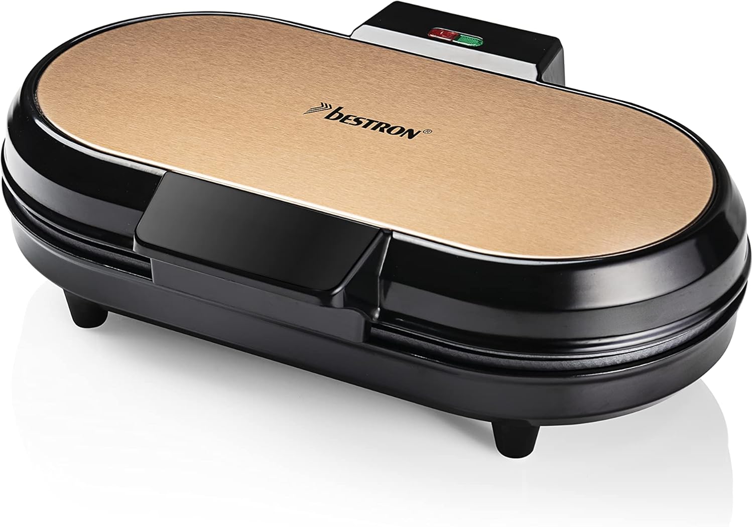 Bestron - Double gaufrier cœur, 1200W, antiadhésif, cuivre