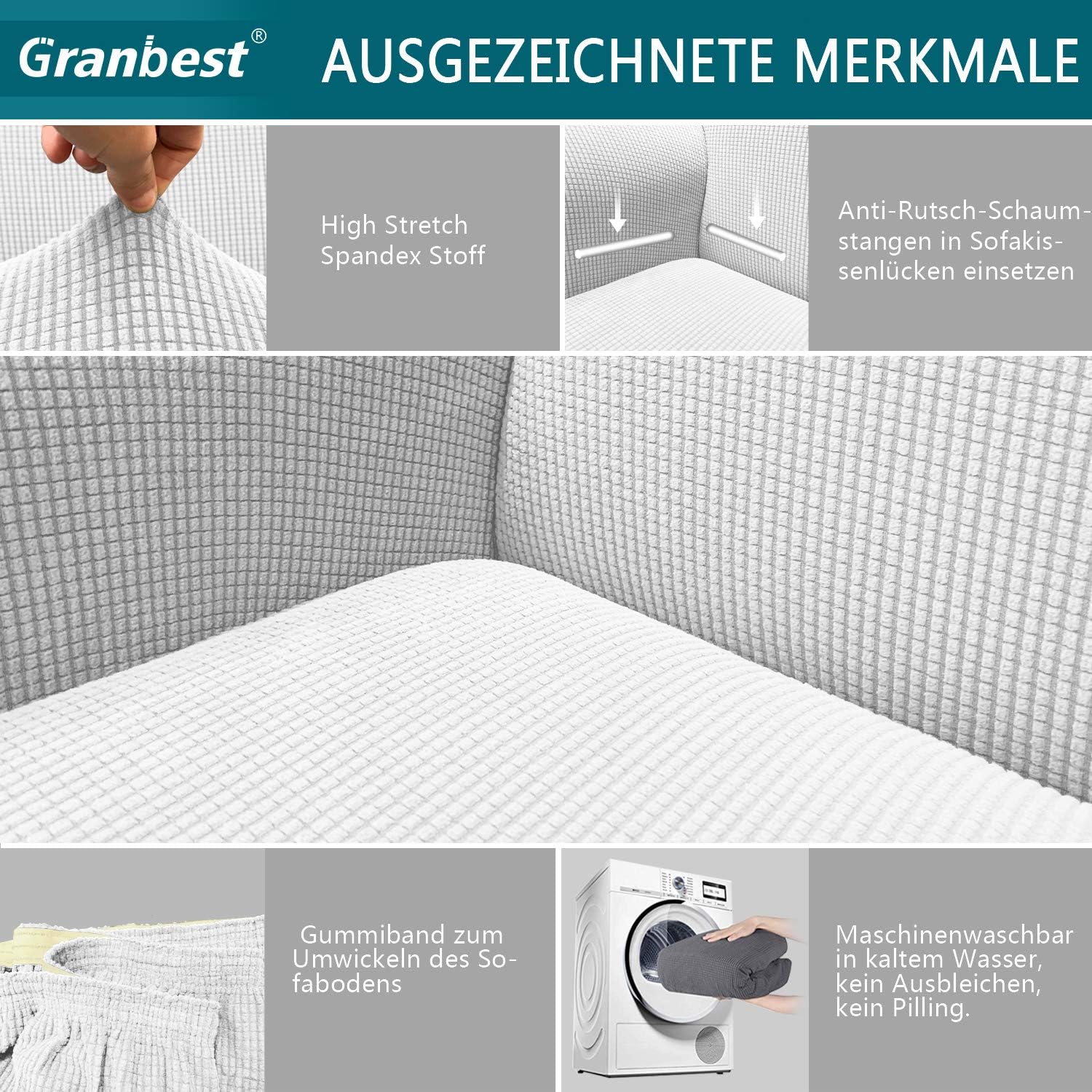 Granbest - housse canapé Jacquard extensible - salon - protection animaux