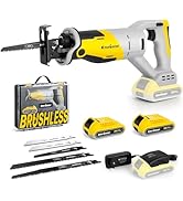 Enventor 20V Brushless Scie sabre Batterie, Scie Alternative Sans Fil, 2 Batteries 2.0Ah,...