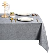 DWCN Nappe Gris Aspect Lin Lavable et imperméable, pour Salle à Manger, Jardin, fête, Mariage ou ...