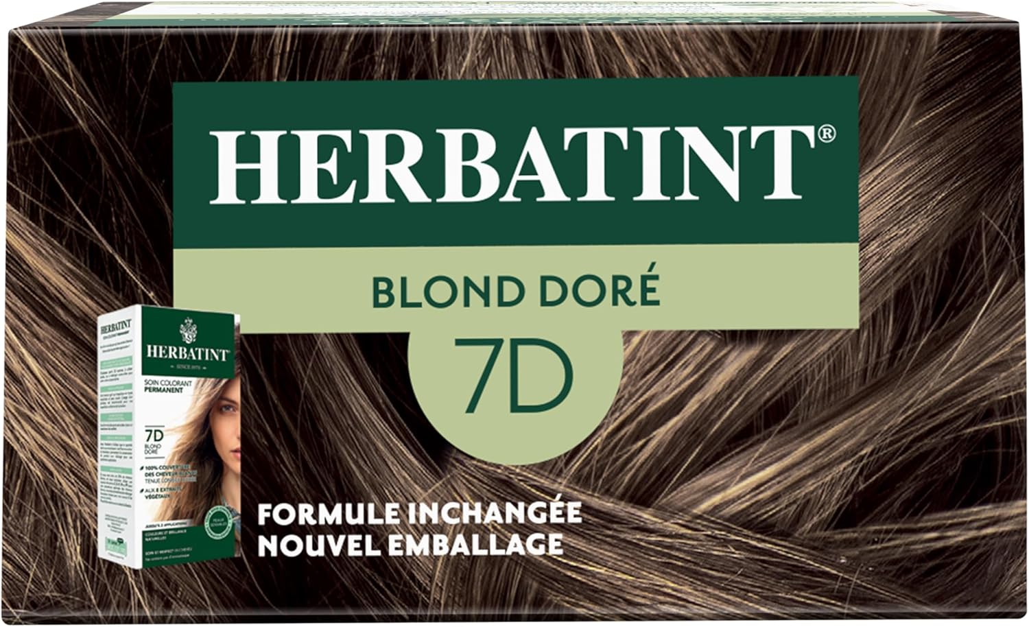 Herbatint - colorant permanent cheveux 7D - 170ml - sans ammoniaque, couvre 100% cheveux blancs