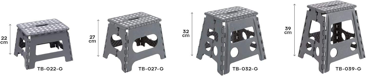 Arregui - tabouret pliant multiusage, marchepied 27 cm, gris TB-027-G