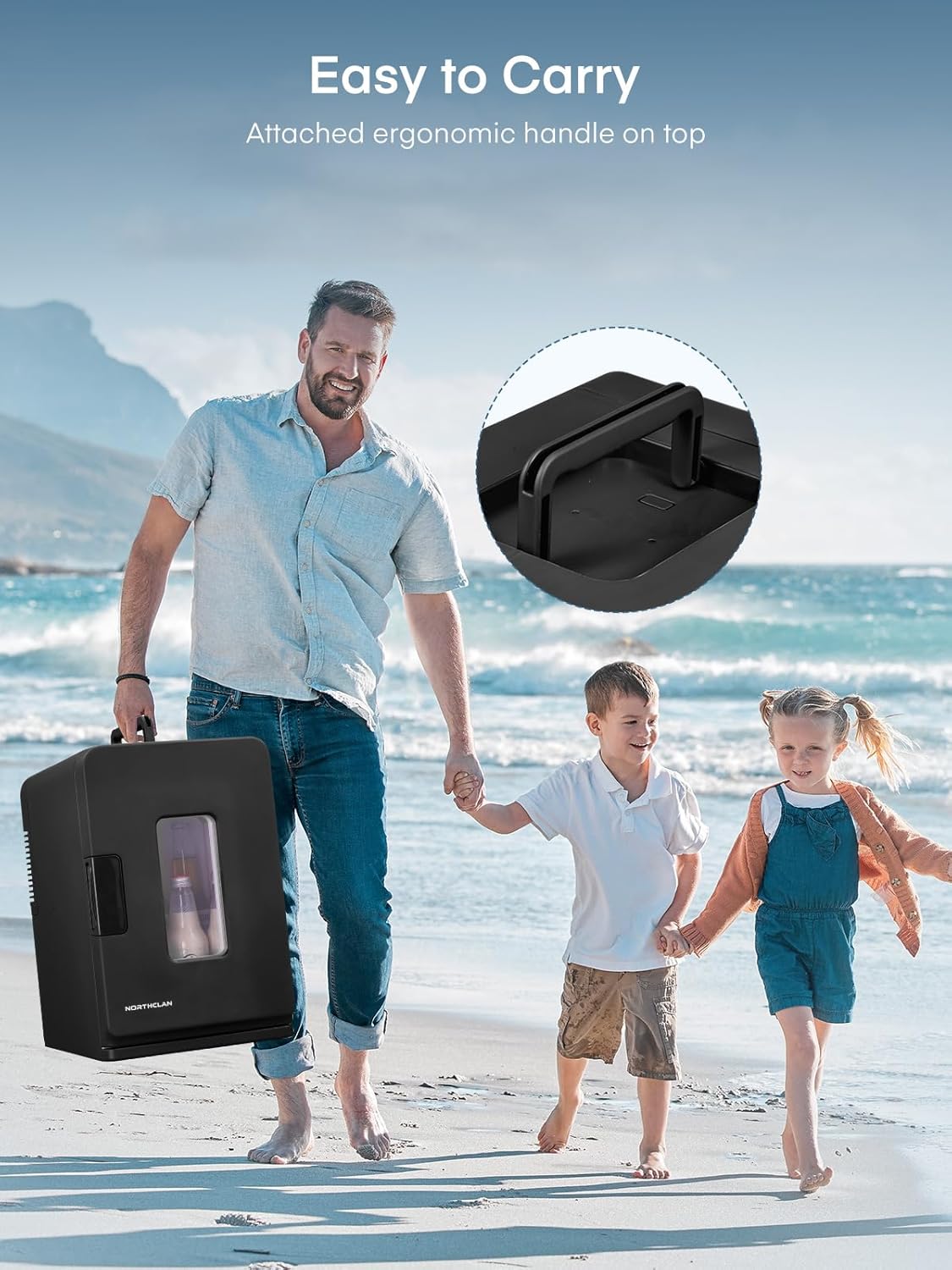 FOHERE - Mini frigo 15L compact, chaud/froid, 21 canettes, silencieux