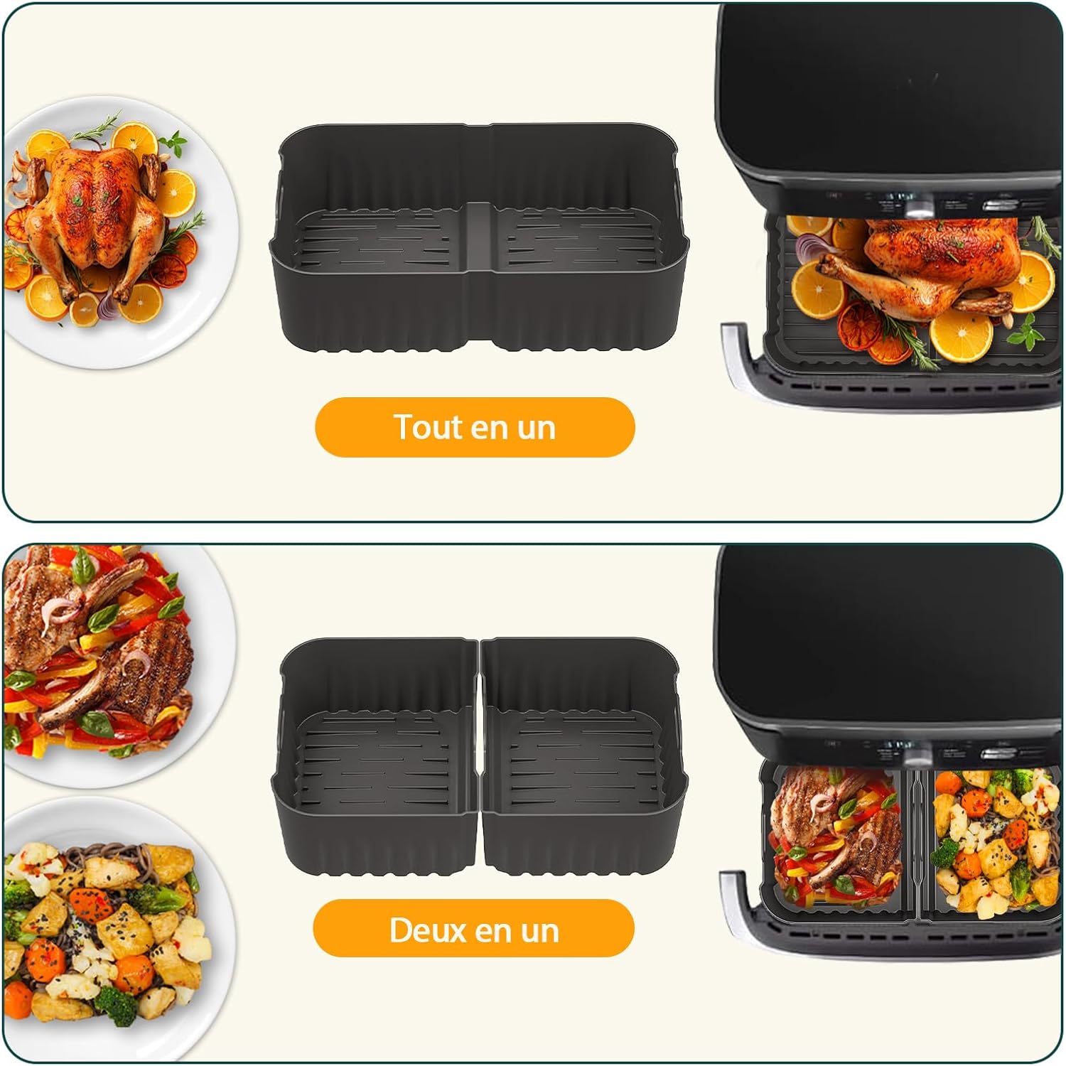 Moule silicone air fryer - 10.4L - réutilisable, idéal familles et fêtes - AF500EU