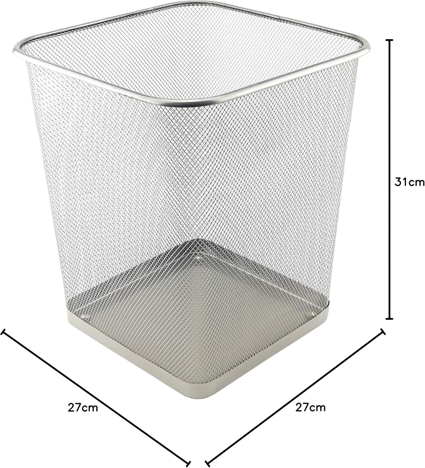 D.RECT - Corbeille bureau 18L métal maille - argent, design élégant