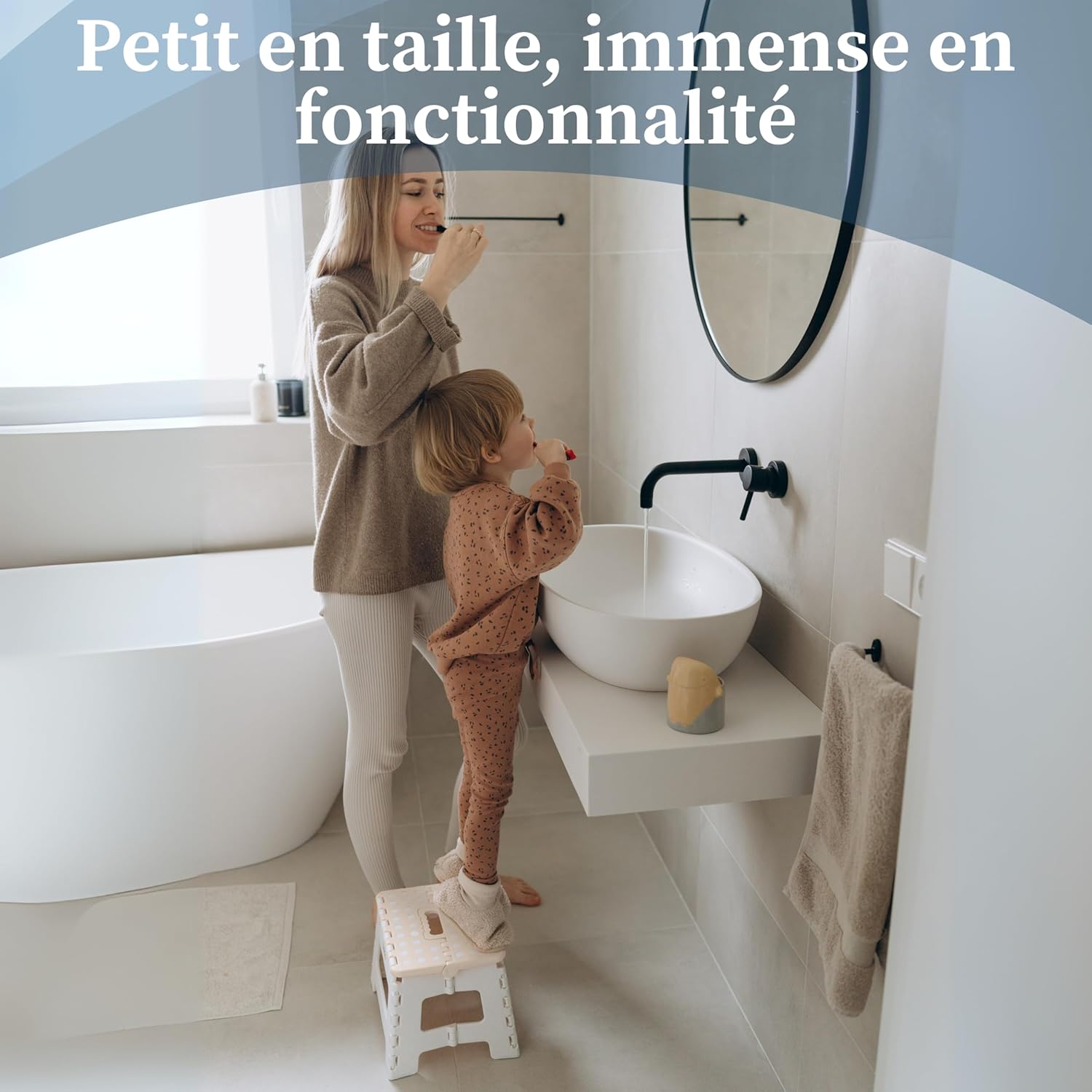 Bisoo - Tabouret pliant 22 cm - plastique, portable, sûr enfants