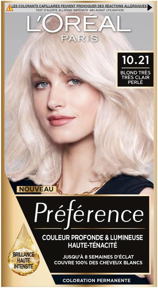 L'Oréal Paris - Préférence Stockholm - Blonde très clair perlé - Couvre 100% cheveux blancs, longue tenue, éclat lumineu