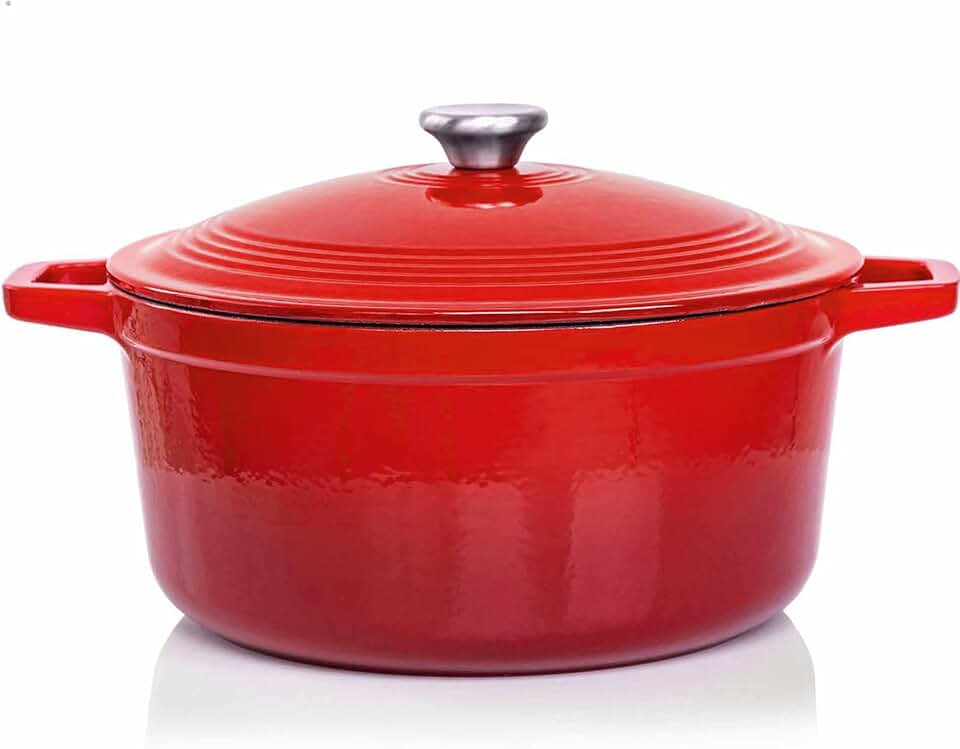 VeoHome - cocotte fonte émaillée 6L Ø28cm - induction, four, cuisson homogène