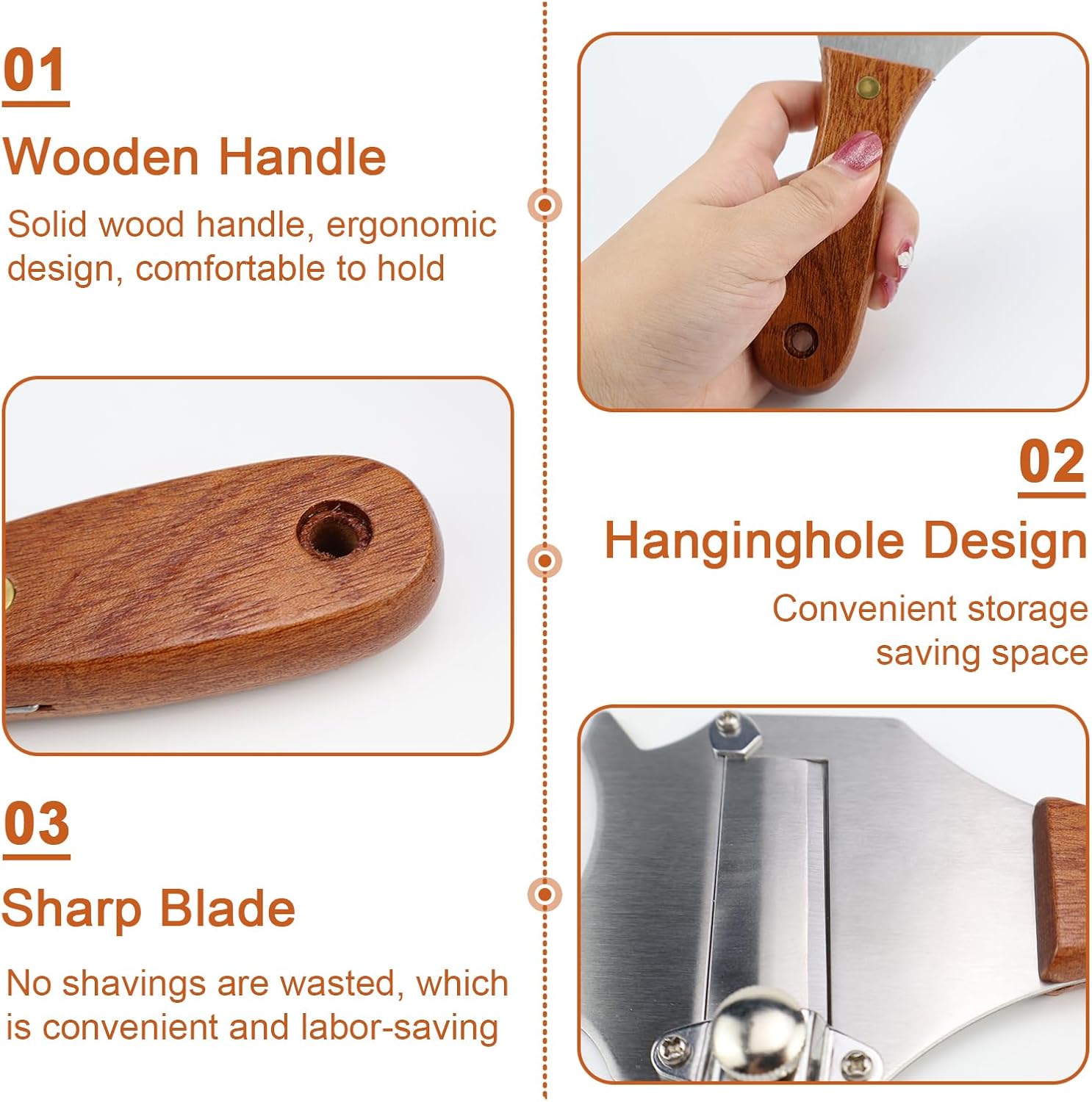 Coupe Truffe - trancheuse réglable inox/bois - multifonction