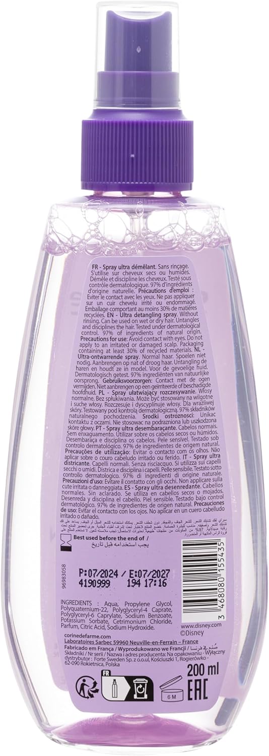 Corine de Farme - Spray Ultra Démêlant Elsa - enfant 3+ - peau sensible, Clean Beauty, made in France