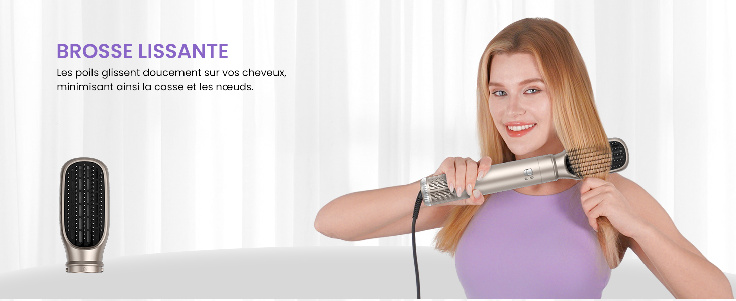 Le texte se lit comme suit : « AMÉLIORER LA FLEXIBILITÉ ». Publicité montrant un équipement d'exercice ou de yoga violet sur fond blanc.