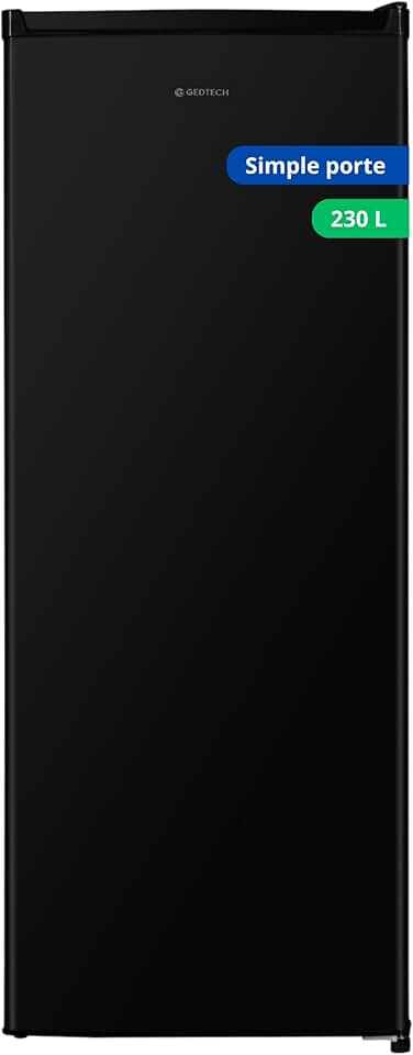 GEDTECH - Réfrigérateur simple, 230L, Classe E, porte noire, GSP230BL