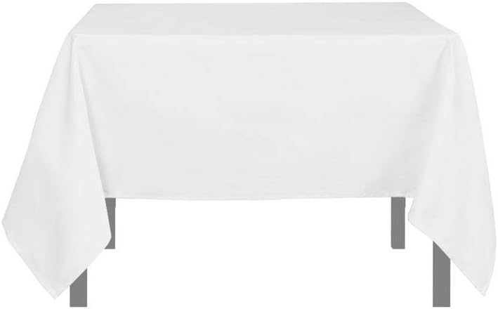 Soleil d'Ocre - Nappe Alix - 180x180 cm - blanche, anti-taches, polyester