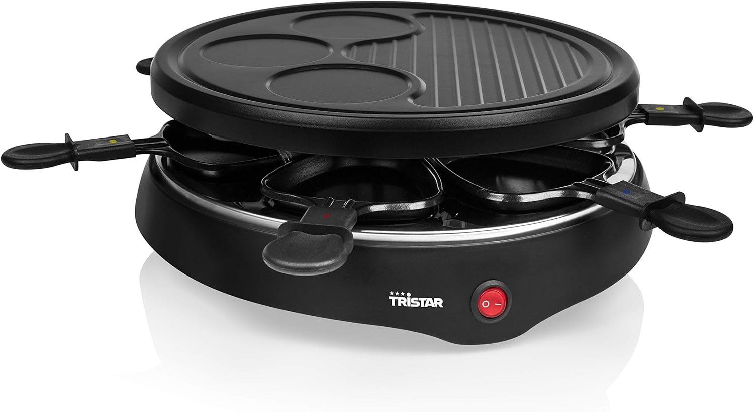 Tristar - Raclette RA-2998 - Ø29cm - 6 poêlons, crêpe, grill, 800W