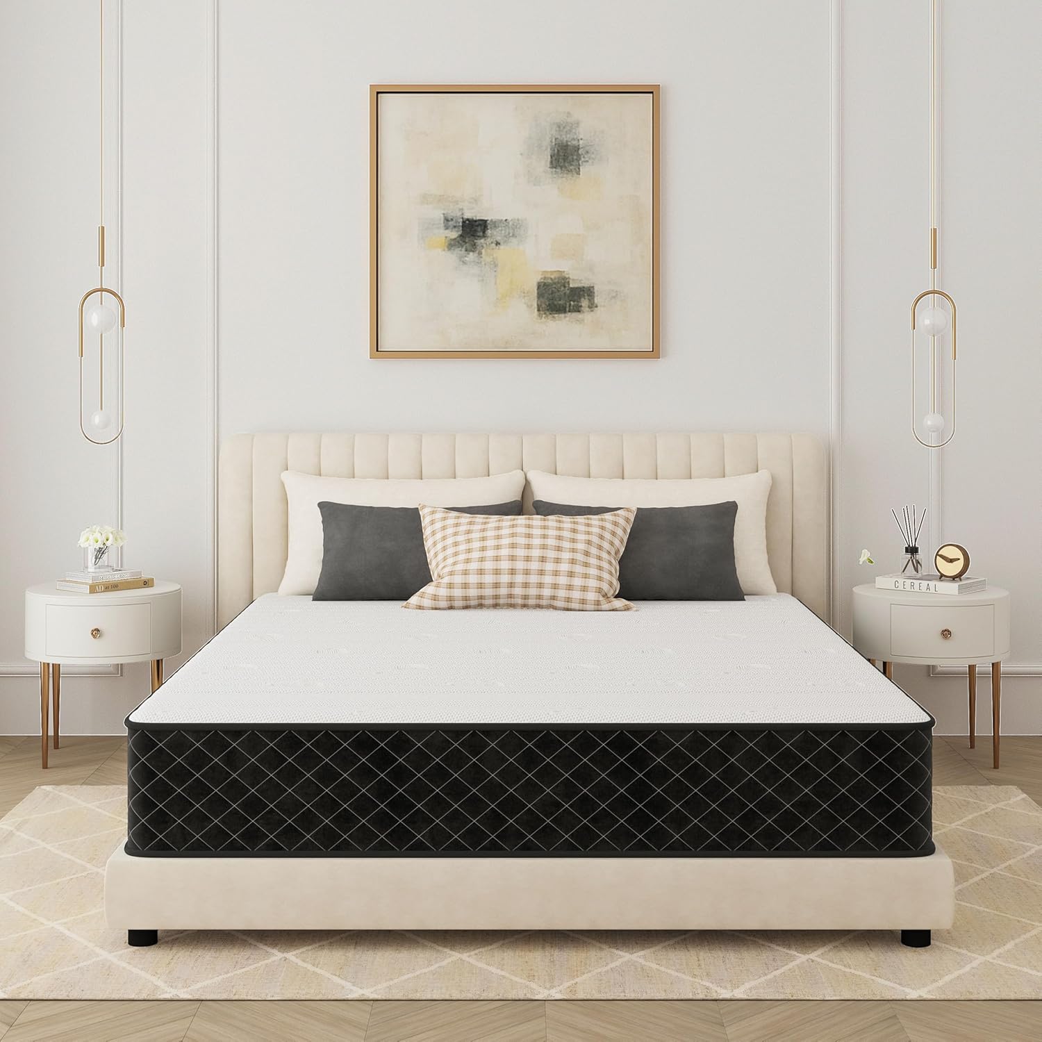 PurrJoys - Matelas Hybride série 7 zones - 90x200 cm - Ressorts ensachés, haute respirabilité, Oeko-TEX, 25 cm, H3/H4