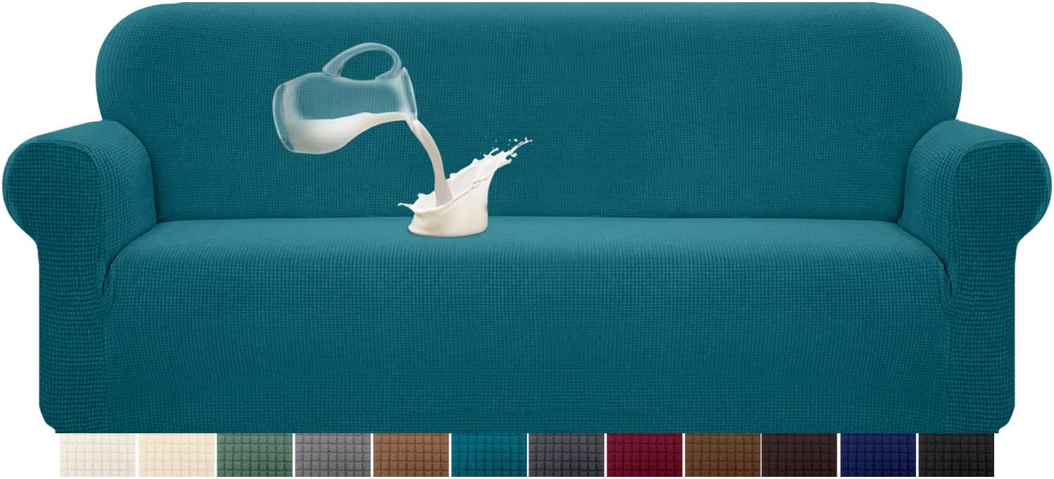 Granbest - Housse canapé imperméable, 4 places, bleu-vert, élastique durable