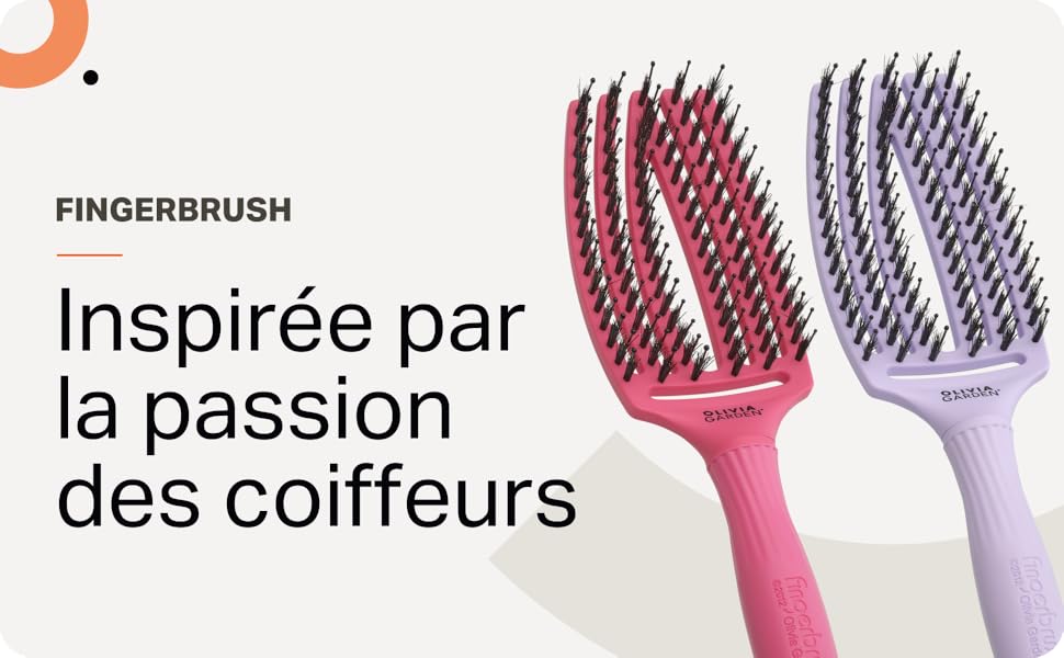 Fingerbrush boar and nylon hot pink and lavender