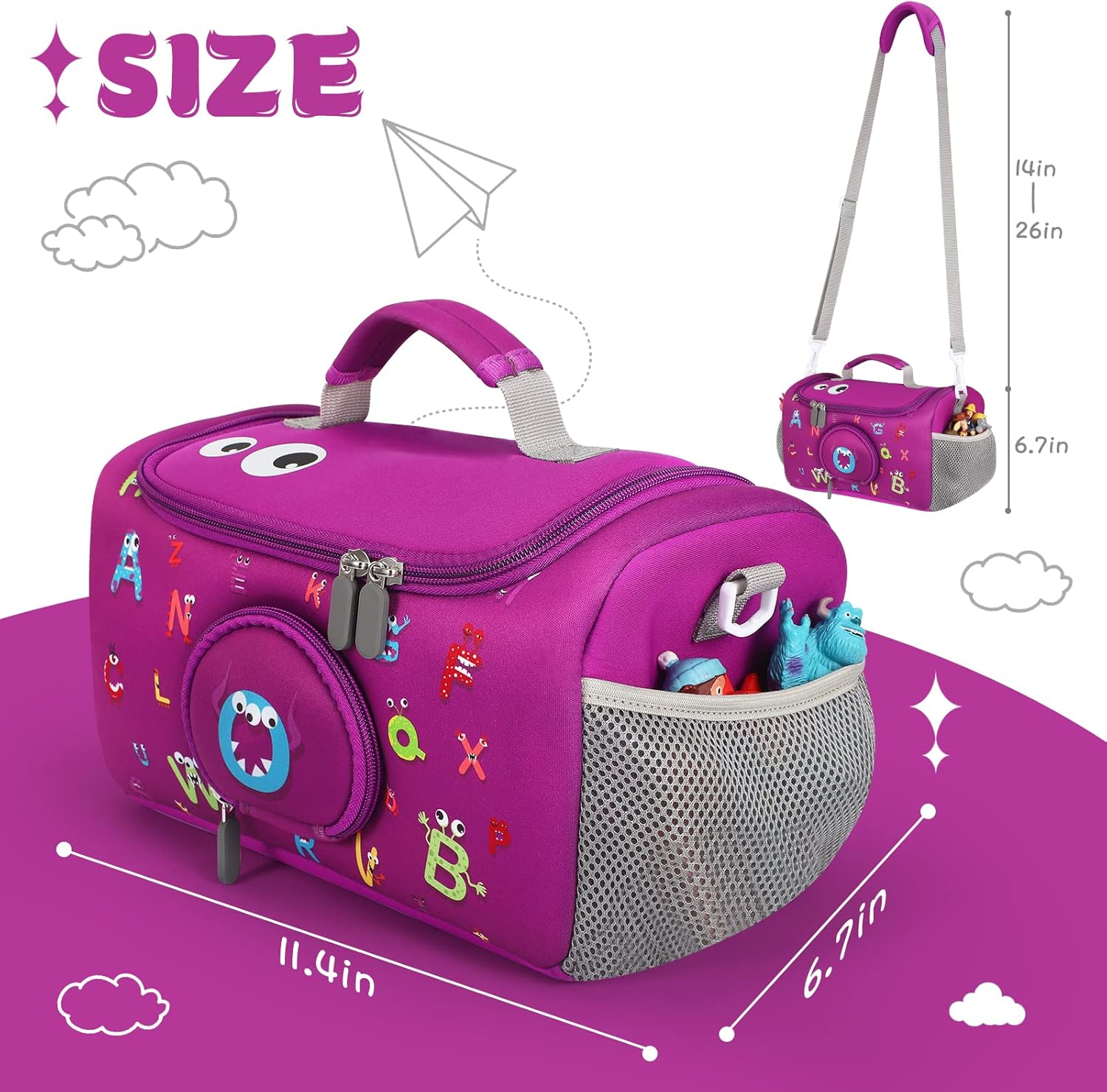 Étui de transport Toniebox - violet - organiseur compact, pour figurines et accessoires