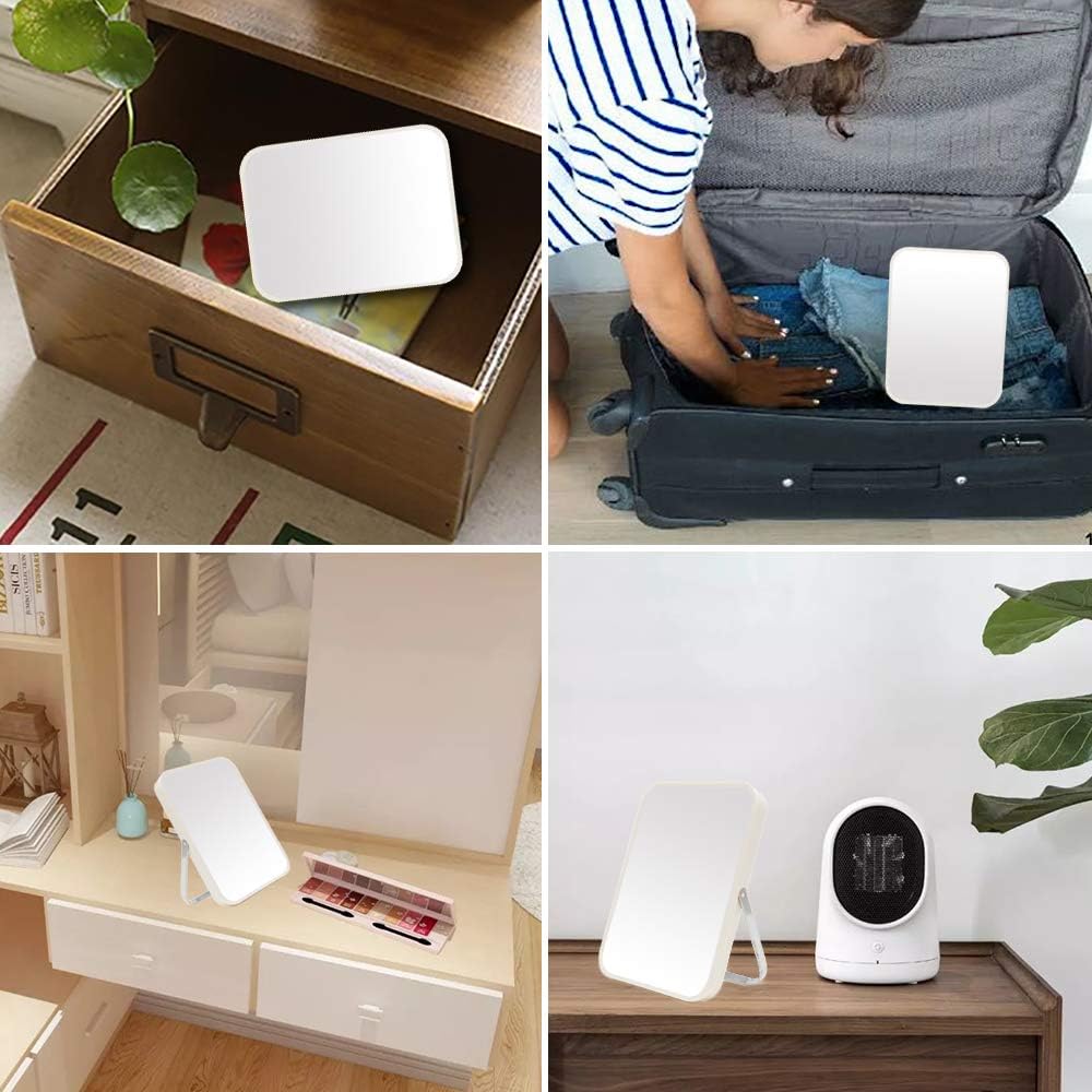 YEAKE - miroir de maquillage pliable 20,3cm, support métal, rotation 90°