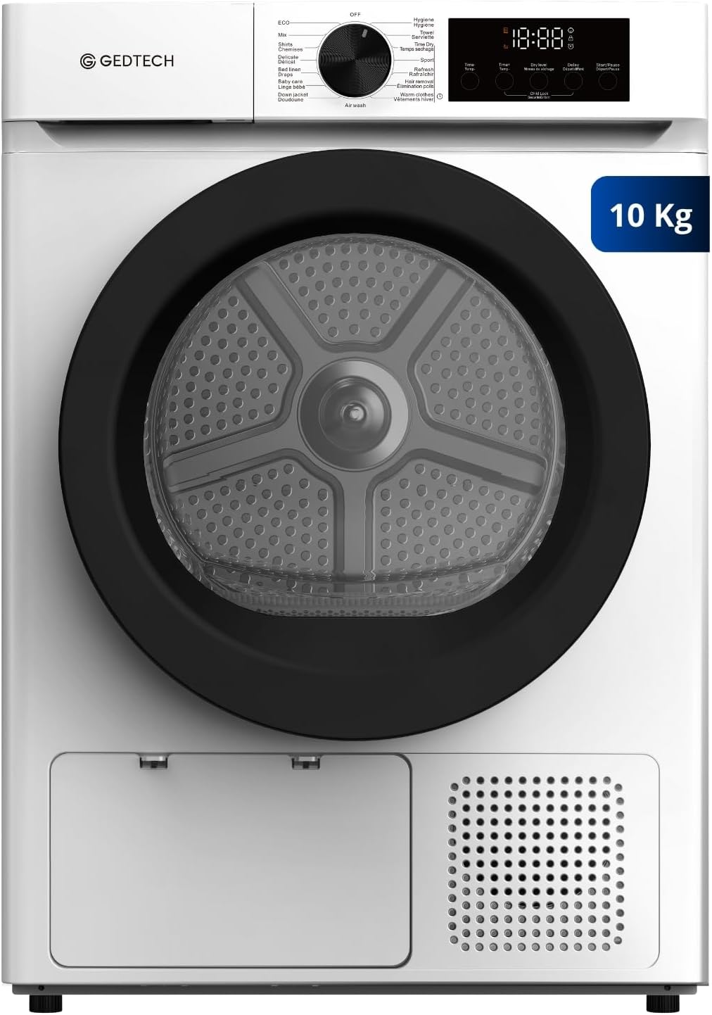 GEDTECH - SLHPE - sèche-linge pompe à chaleur 10kg 16 programmes L60cm SLHPE