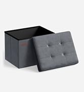 un pouf gris à assise carrée.