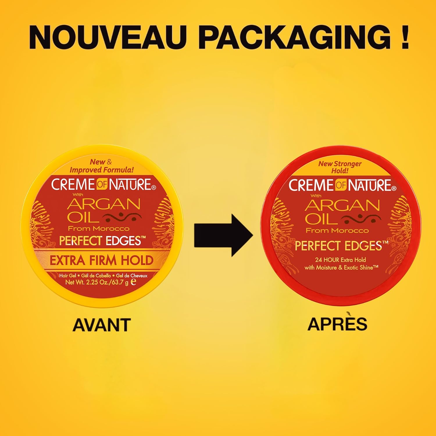 Creme of Nature - Perfect Edges Gel 63,7ml - huile d’argan, extra-tenue 48h, sans alcool