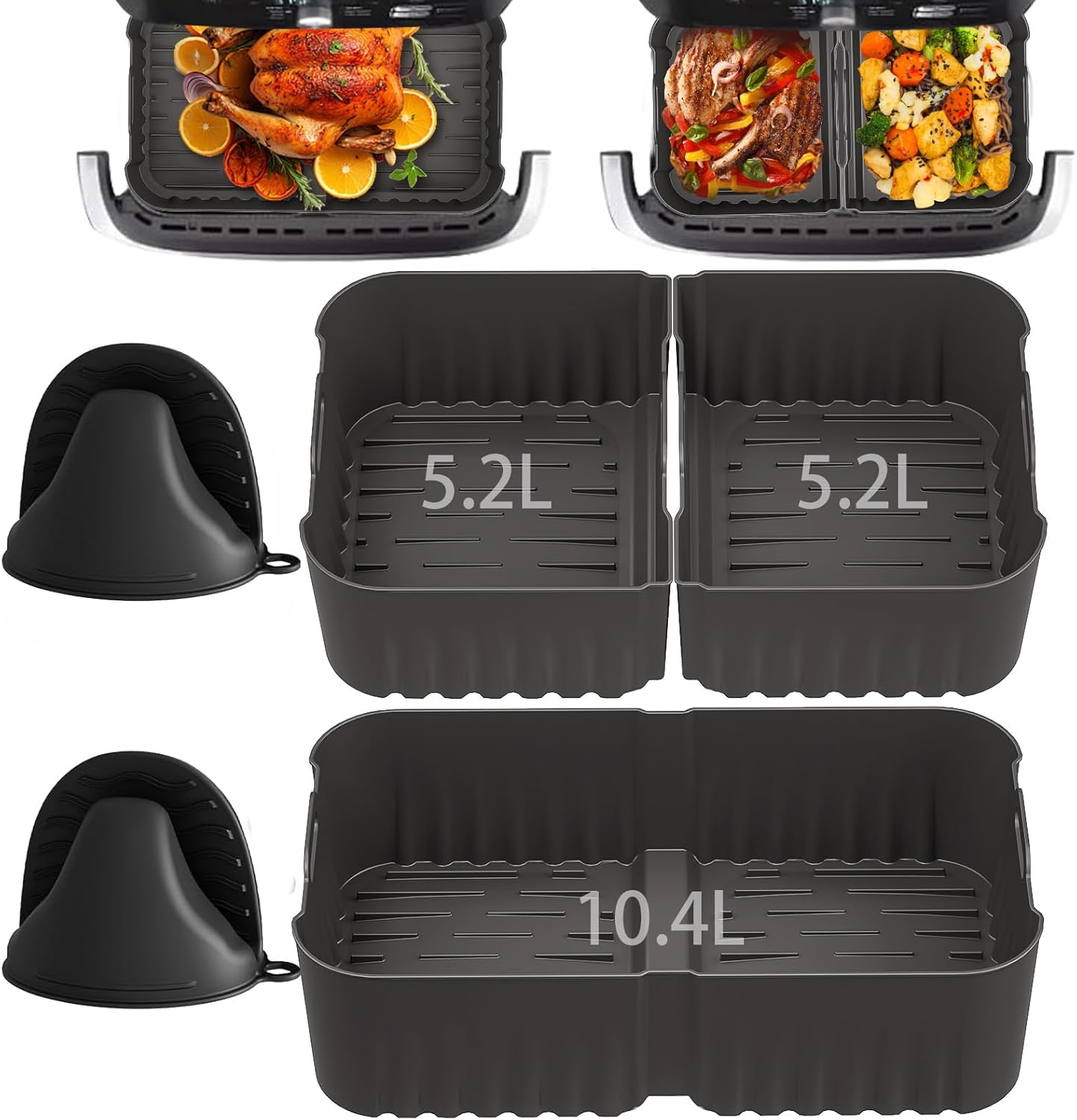 Moule silicone air fryer - 10.4L - réutilisable, idéal familles et fêtes - AF500EU
