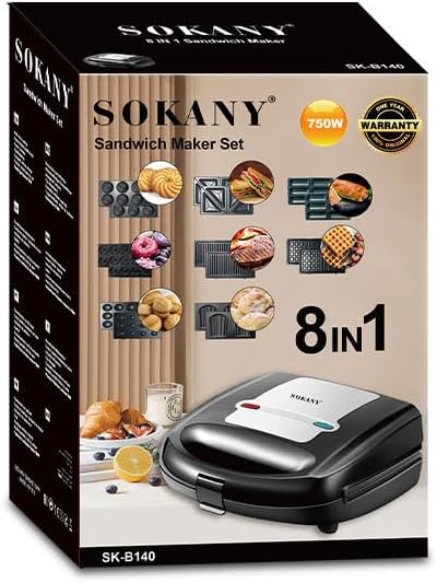 Sokany - 8-IN-1 multifonction - 750W - 8 plaques, facile à nettoyer, SOKANY8IN1