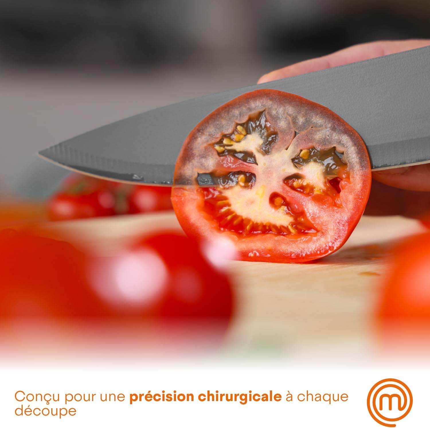 MasterChef - Bloc couteaux cuisine - inox, manches ergonomiques, noir