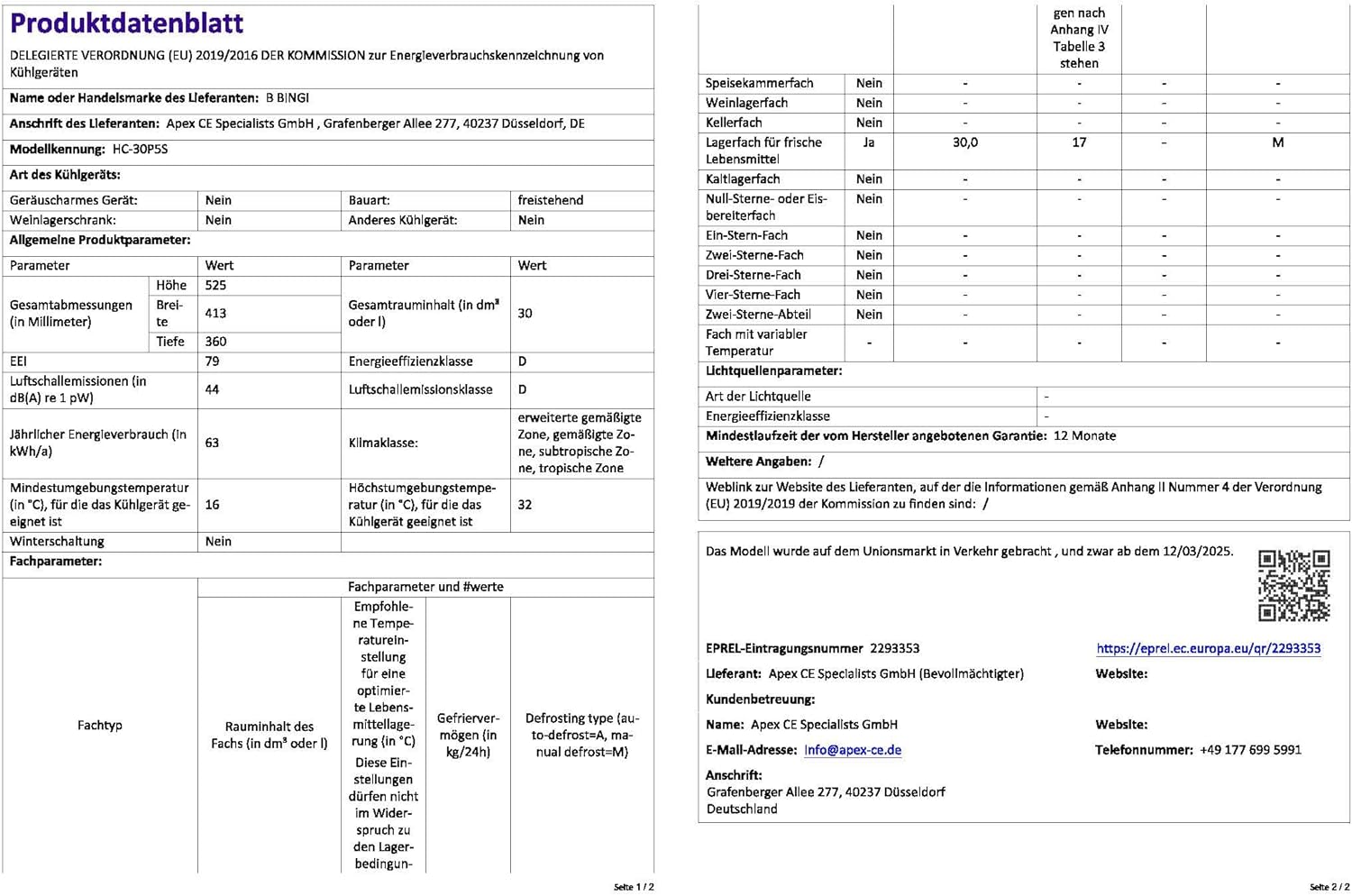 BINGI - Glacière électrique 30L - Refroidissement rapide, -18°C, multi-voltage
