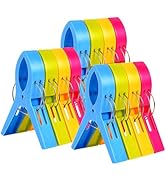 Vicloon 12Pcs Grandes Pinces à Linge Clip de Brise-Vent,Grande Pinces,Durable Serviette Clips pou...