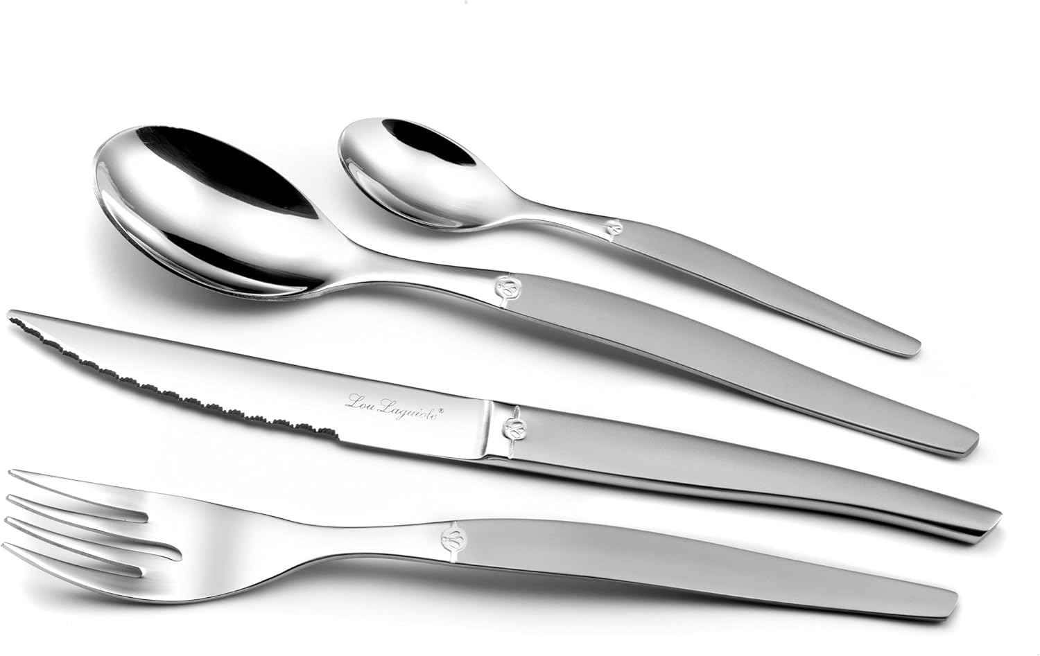 Lou Laguiole - Jet Coffret 16 pièces - inox 18/0, finition sablée