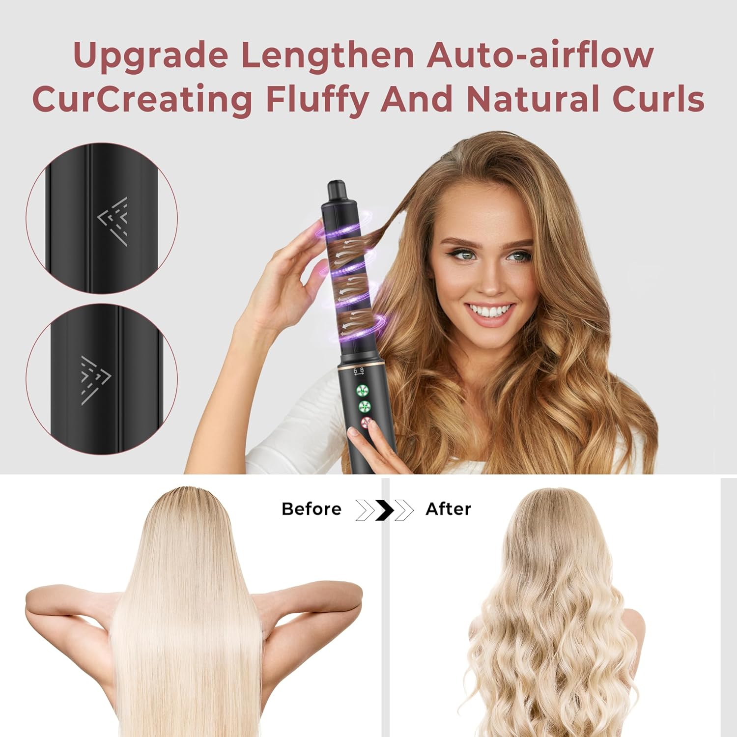 Brosse coiffante 7 en 1 - cheveux - 110000 TR/MIN - 20m/s, séchage, boucle, volume