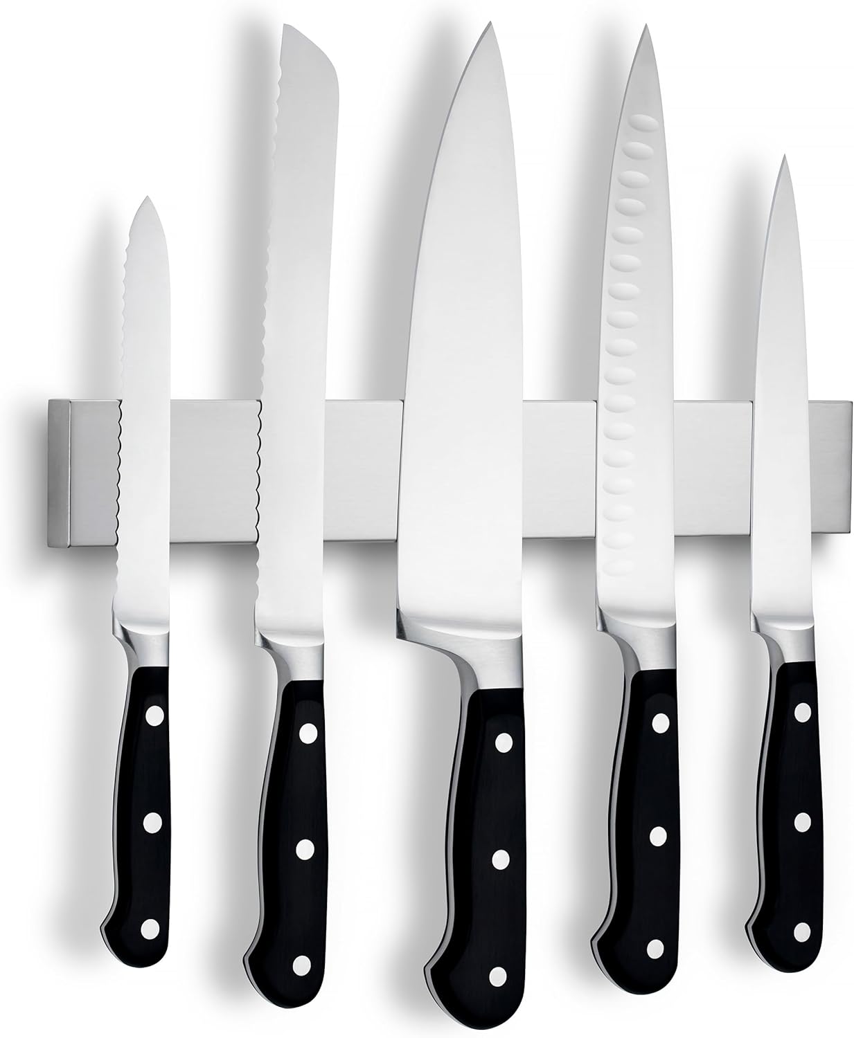 LARHN - Porte-couteaux aimanté extra puissant - 30 cm - inox, fixation murale