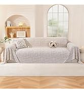 YSTELLAA Housse De Canapé 3 Places, 200x340 CM, Jete De Canape avec Accoudoirs, Housse Canape d'a...