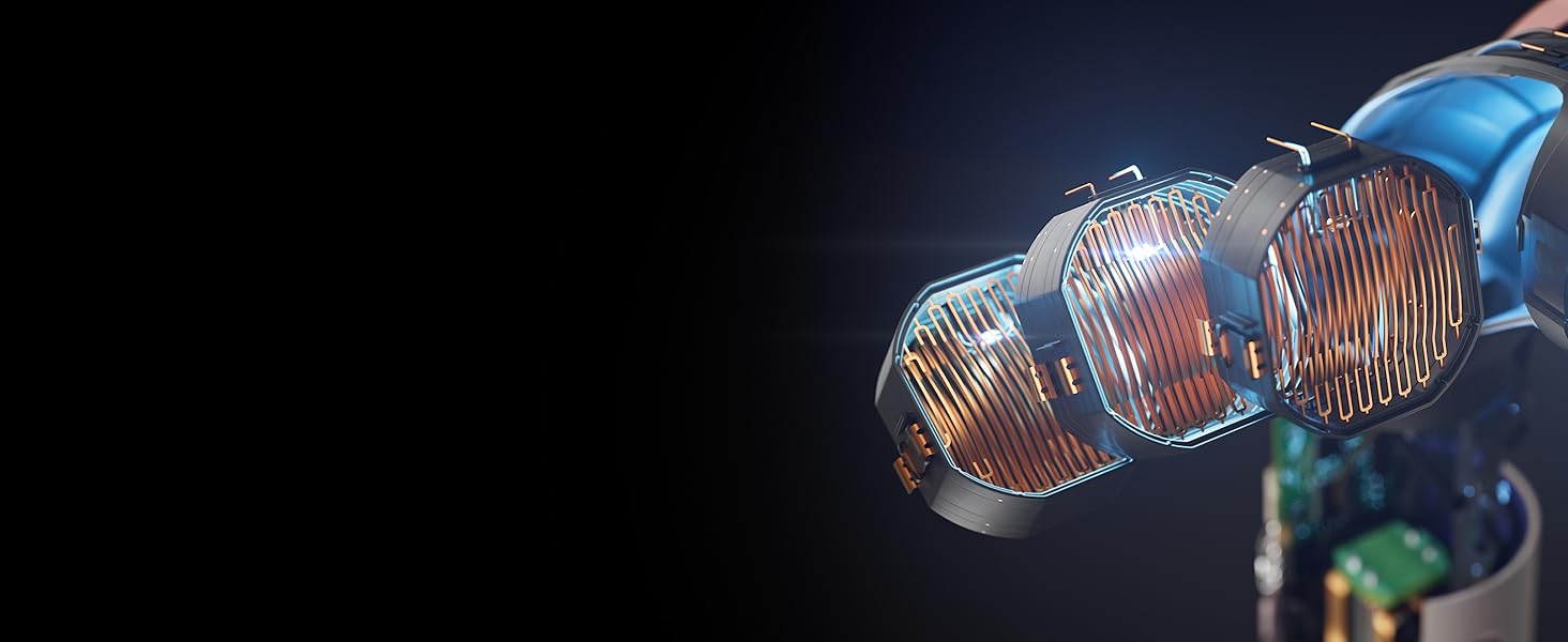 Vue latérale en coupe du Dyson Supersonic r avec les feuilles chauffantes.