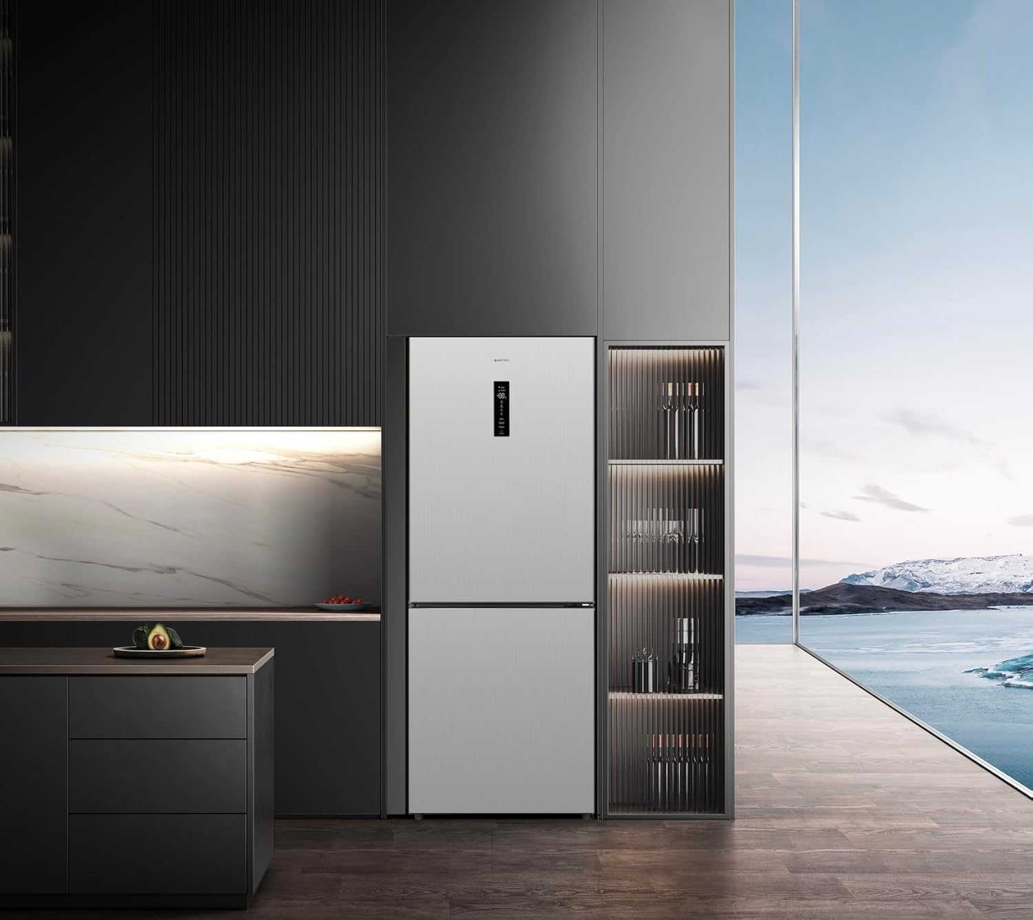 GEDTECH - combiné grande largeur 70cm, 417L, No Frost, inox - GCB417NFIX