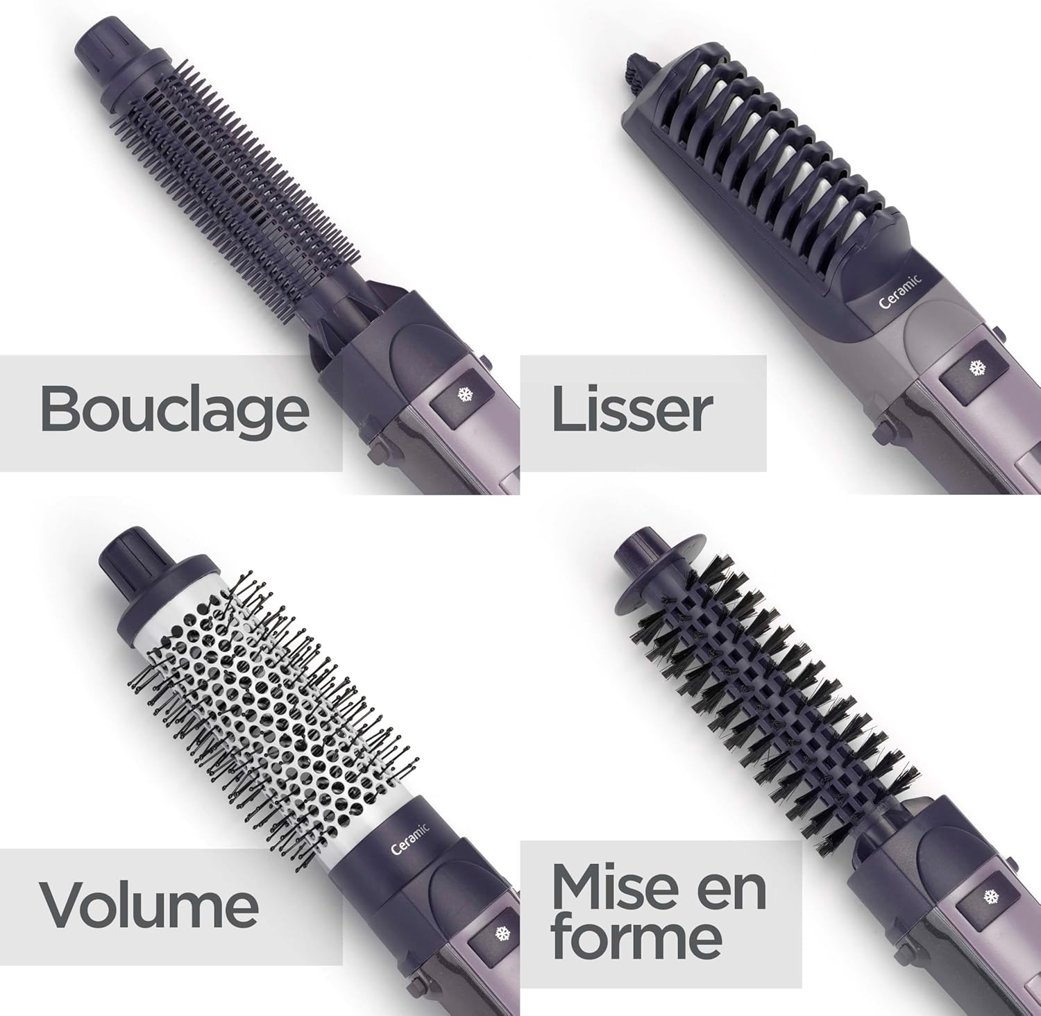 BaByliss - brosse soufflante multistyles - ionique, céramique, 4 accessoires, noir - AS121E