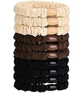JessLab Élastiques Cheveux, Lot de 10 Soie Satin de Soie pour Queue de Cheval Élastiques Doux San...