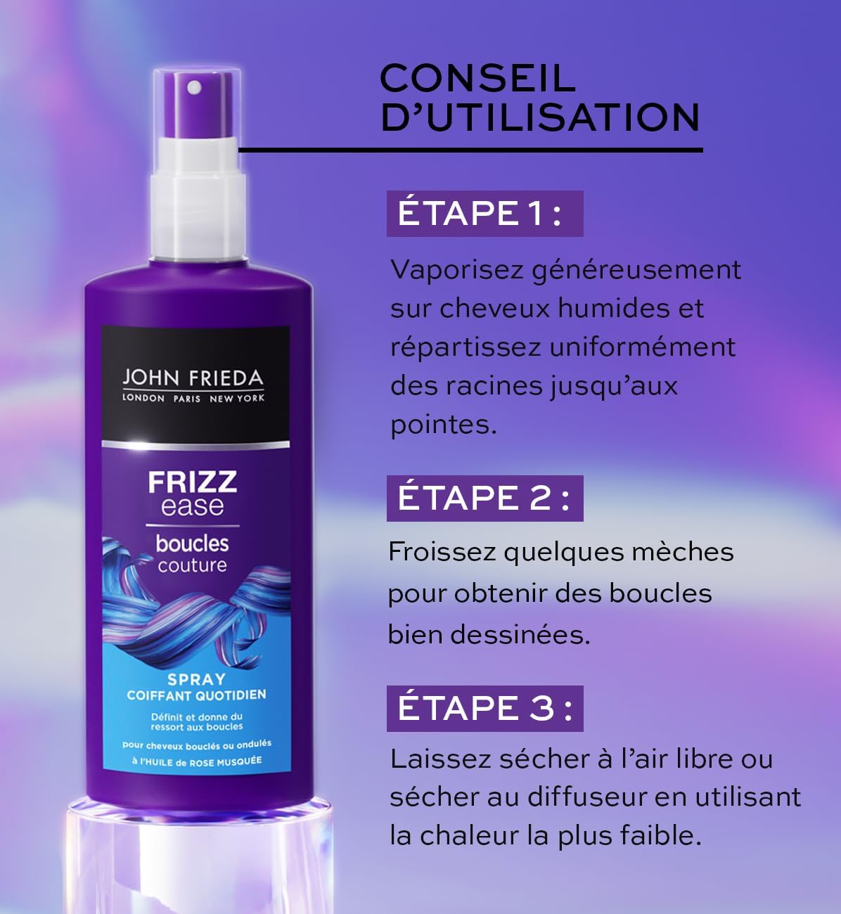 John Frieda - Frizz Ease Boucles Couture - 200ml - Spray coiffant anti-frizz