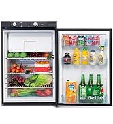 Smad Frigo Trimixte 12V 220V Gaz, 100L, Frigo Gaz avec Congélateur, Réfrigérateur Camping Gaz pou...