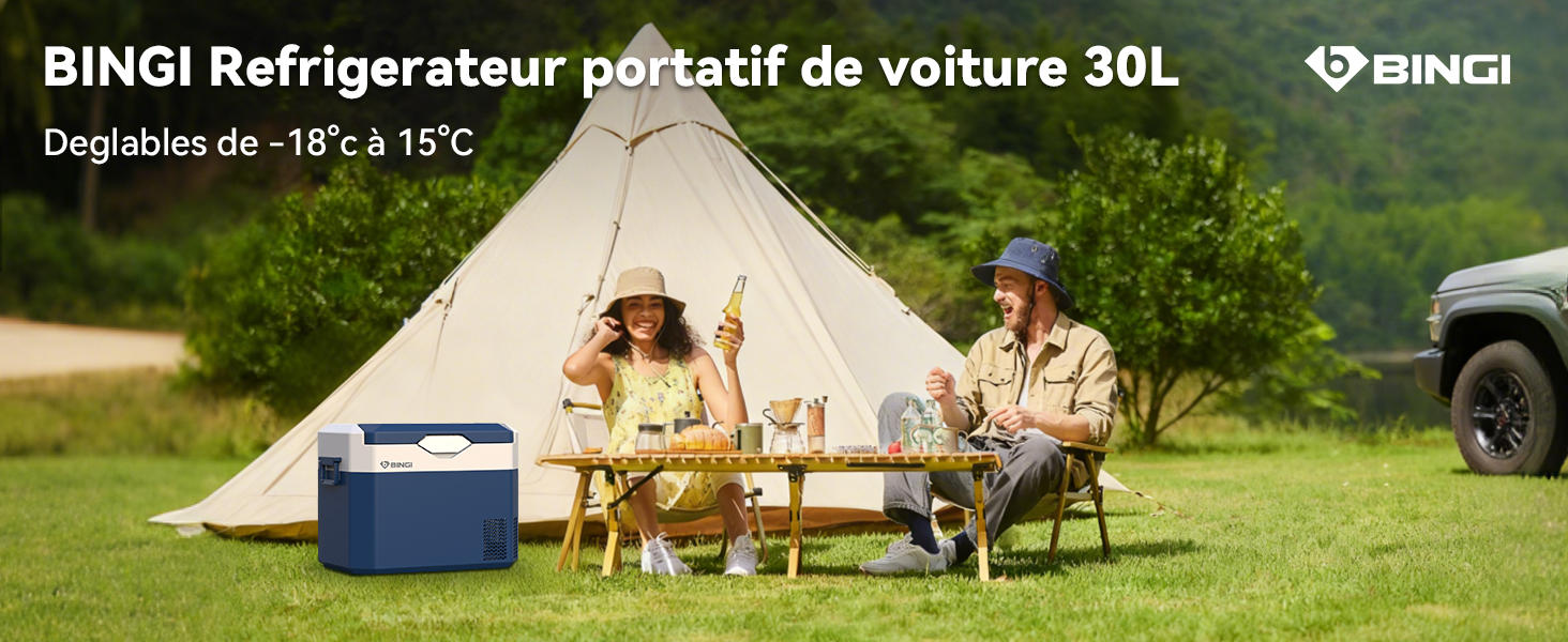 BINGl Refrigerateur portatif de voiture 30L