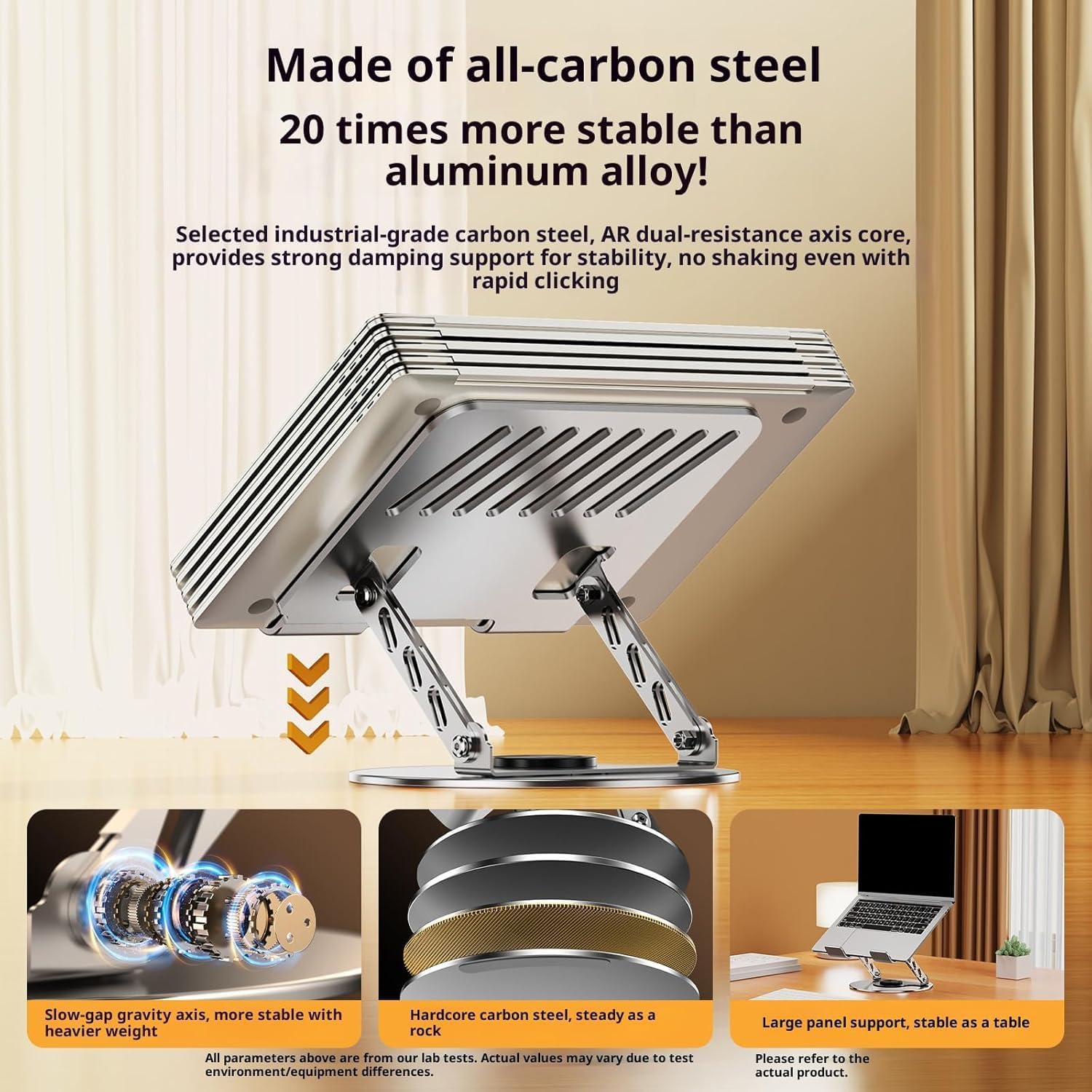 Support ordinateur portable - pliable, hauteur réglable, 10-17 pouces, compatible MacBook, iPad, Lenovo, HP