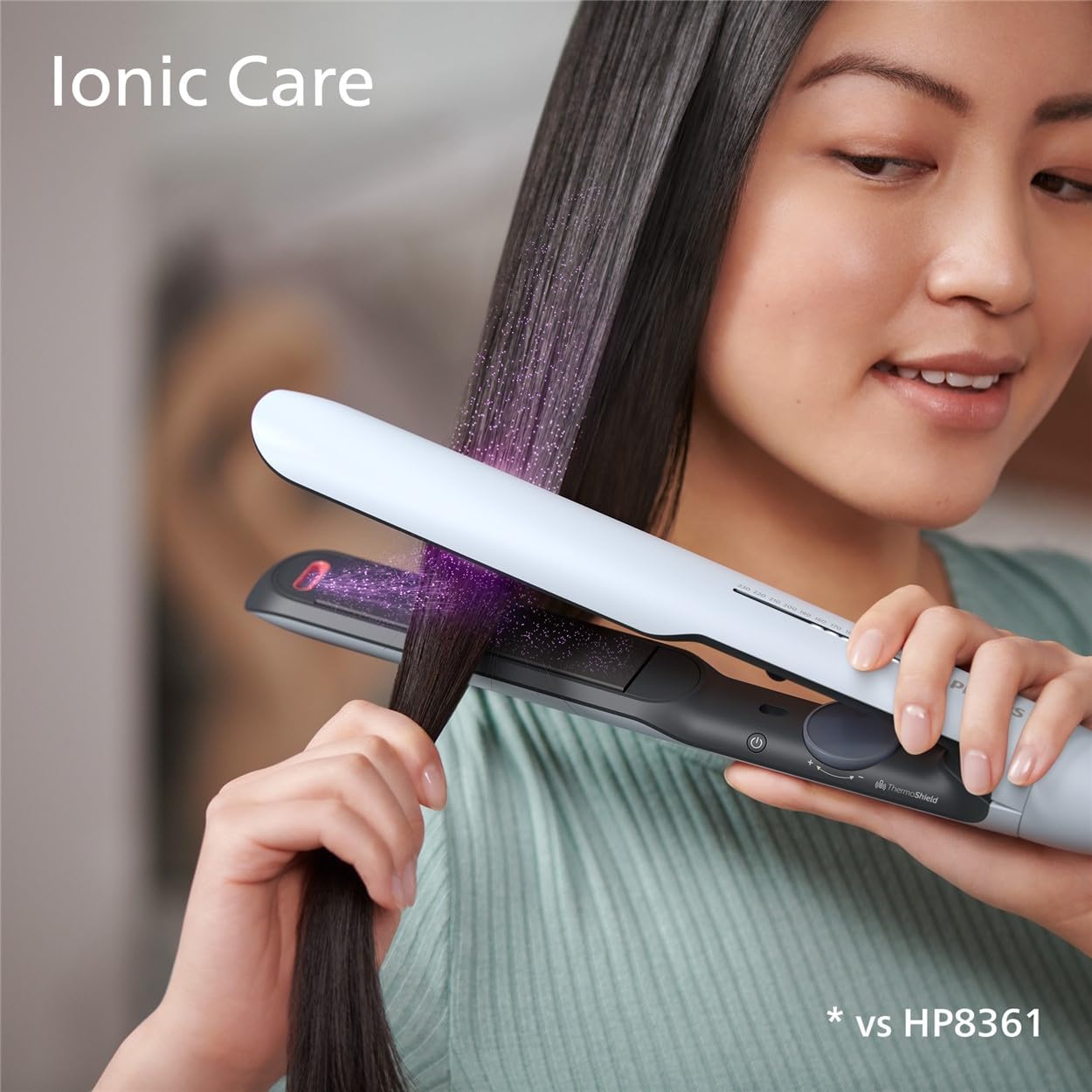 Philips - Fer à lisser série 5000 - 37x12cm - ThermoShield, céramique BHS520/00