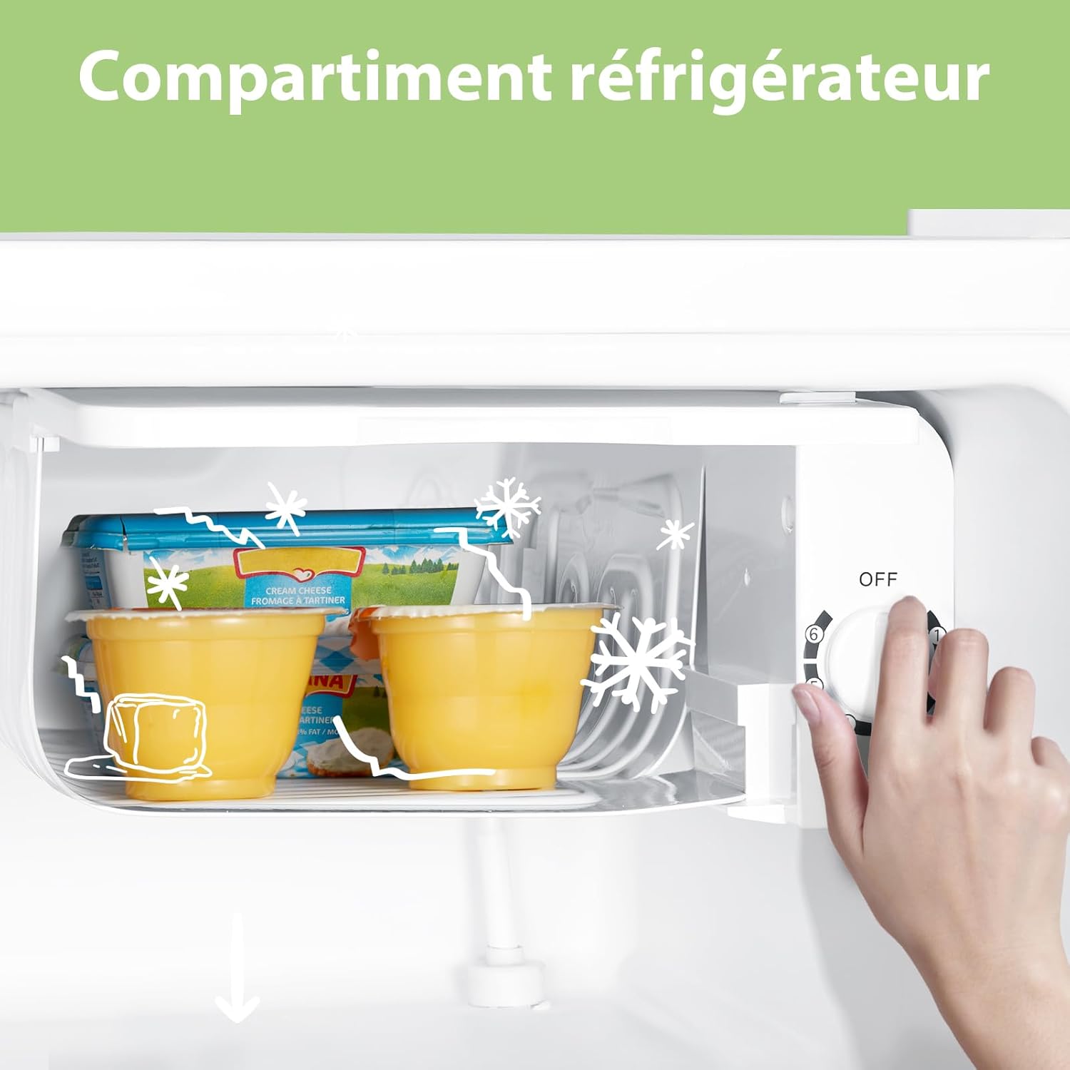 Comfee - mini réfrigérateur 43L - freezer, chambre/bureau, blanc - RCD50WH2(E)